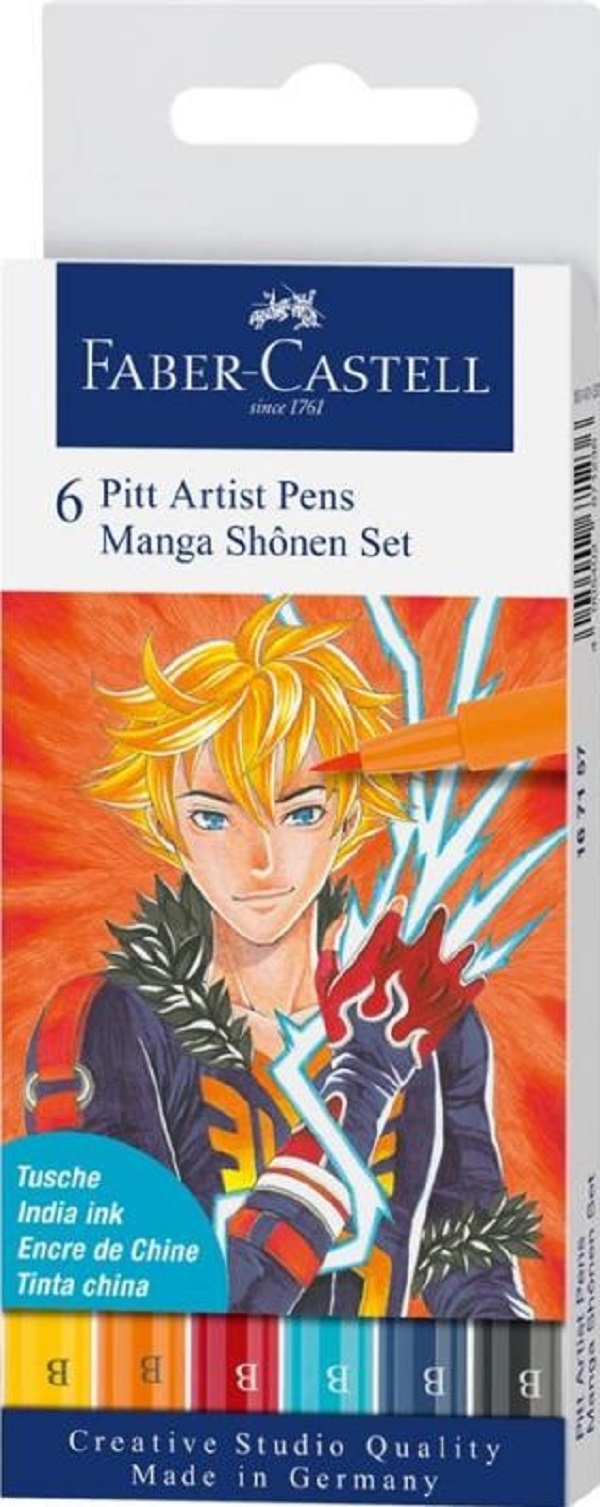 Set 6 Pitt Artist Pens Manga Shonen