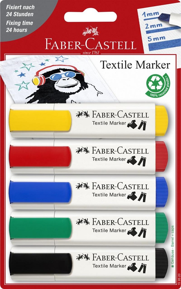 Set 5 markere pentru textile. Standard