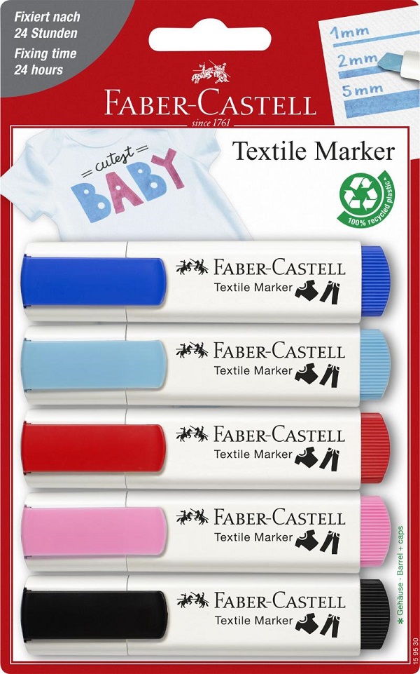 Set 5 markere pentru textile