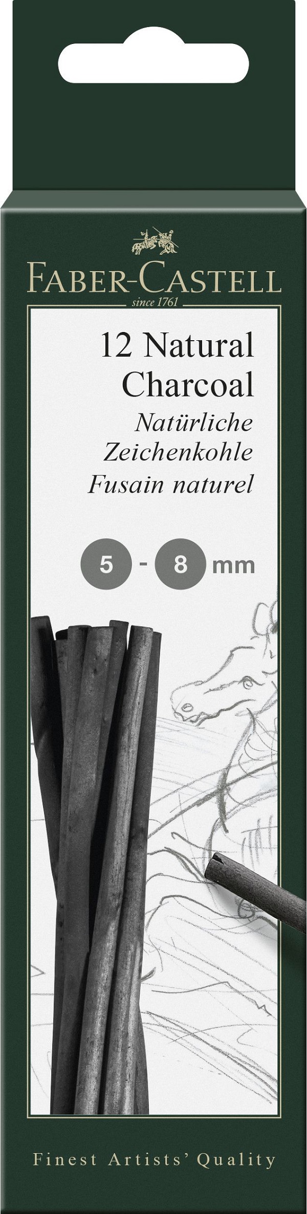 Set 12 bucati carbune natural Pitt Monochrome 5-8 mm