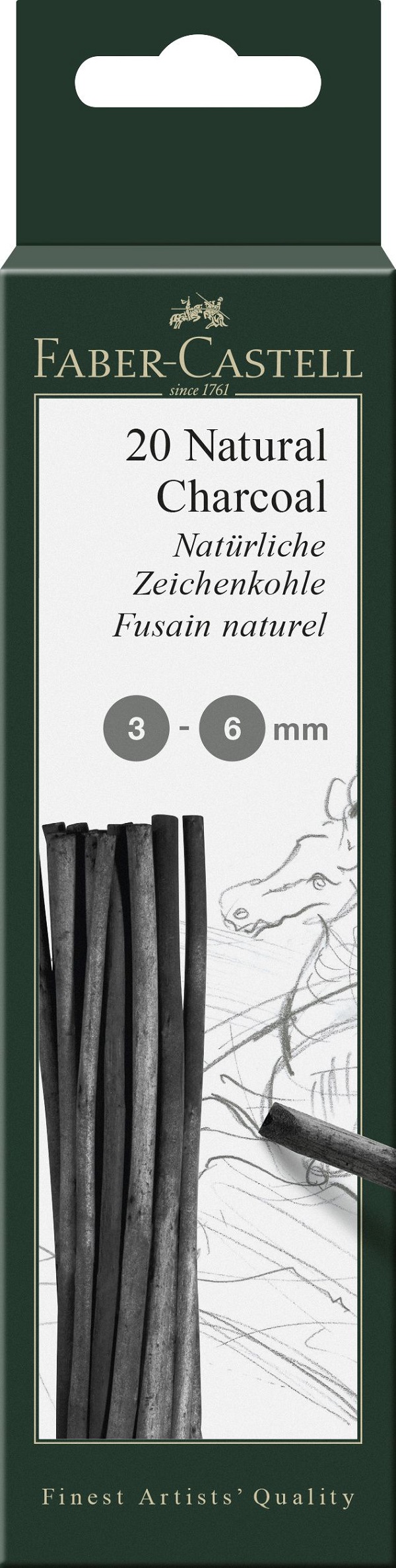 Set 20 bucati carbune natural Pitt Monochrome 3-6 mm