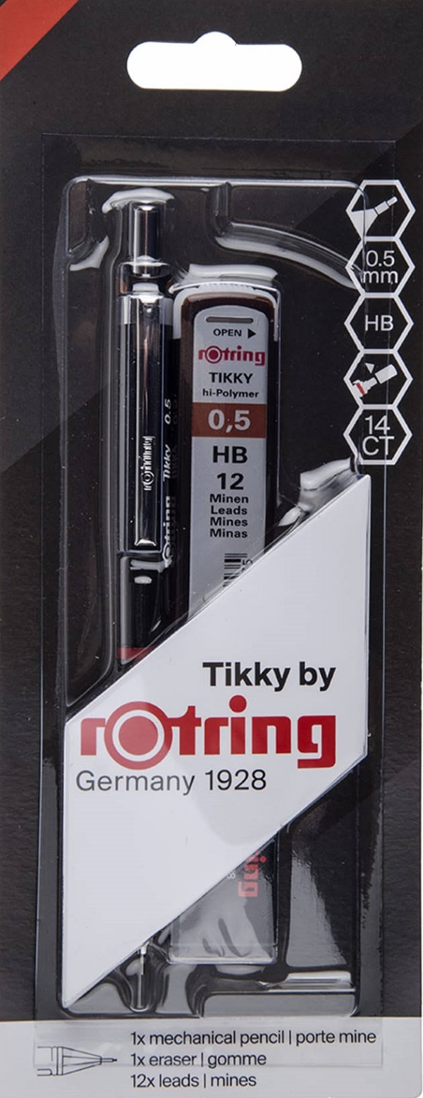 Creion mecanic negru 0.5 mm + mina 0.5 Rotring 