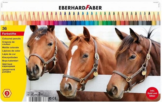 Set creioane colorate 36 culori in cutie de metal