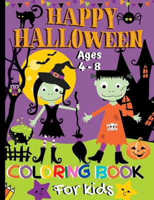 Happy Halloween Coloring Book For Kids Ages 4-8: Spooky Fun With Over 50 Themed Coloring Pages - Tiny Zone Press