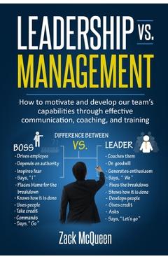 Poza produsului Leadership vs. Management: How to motivate and develop our team's capabilities through effective communication, coaching, and training - Zack Mcqueen