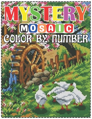 Mystery Mosaic Color By Number: Large Print landscape Adult Coloring Book Intricate Pixel Color By Number - Jakiya Art Book Cafe