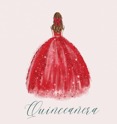 Coperta cărții 'Quinceanera Guest Book with red dress - Lulu And Bell'