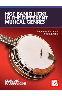 Coperta cărții 'Hot Banjo Licks in the Different Musical Genres Improvisation on the 5-String Banjo - Claudio Parravicini'