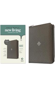 Coperta cărții 'NLT Compact Giant Print Zipper Bible, Filament-Enabled Edition, Zipper (Leatherlike, Woven Cross Gray, Red Letter) -'