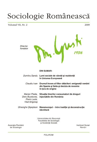 Coperta cărții 'Sociologie romaneasca - Vol. VII, Nr. 2-2009'