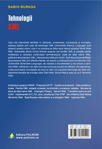 Coperta cărții 'Tehnologii Xml - Sabin Buraga'