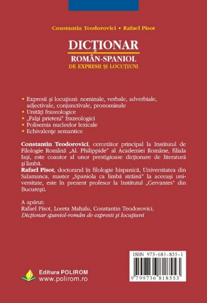 Dictionar Roman Spaniol De Expresii Si Locutiuni - Constantin Teodorovici, Rafael Pisot