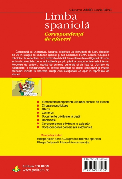 Coperta cărții 'Limba spaniola corespondenta de afaceri - Gustavo-Adolfo Loria-Rivel'