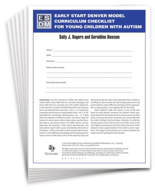 Early Start Denver Model Curriculum Checklist for Young Children with Autism - Sally J. Rogers