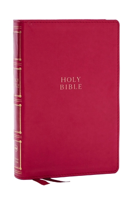 Nkjv, Compact Center-Column Reference Bible, Leathersoft, Dark Rose, Red Letter, Comfort Print - Thomas Nelson