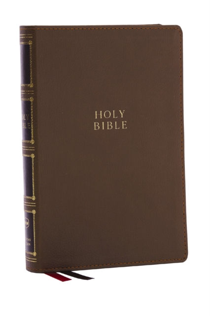 Nkjv, Compact Center-Column Reference Bible, Leathersoft, Brown, Red Letter, Comfort Print - Thomas Nelson