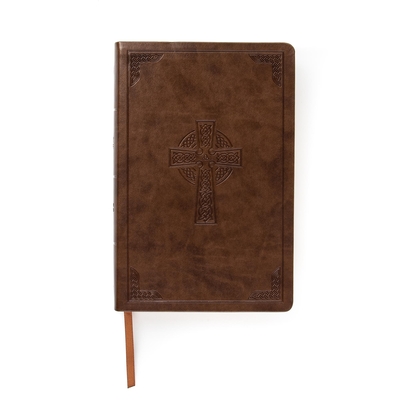 CSB Large Print Personal Size Reference Bible, Brown Celtic Cross Leathertouch - Csb Bibles By Holman