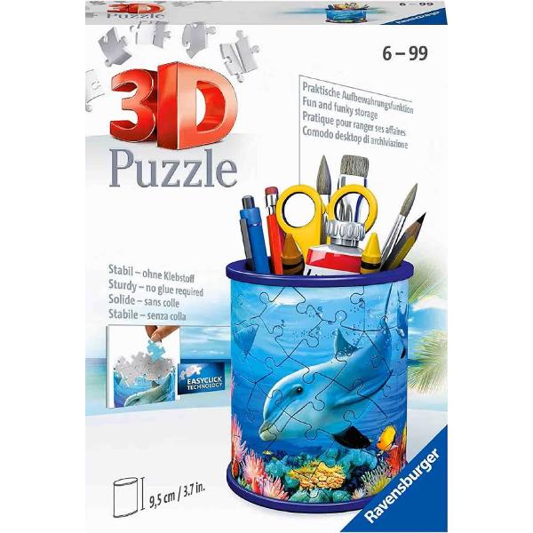 Puzzle 3D. Suport pixuri: Delfin