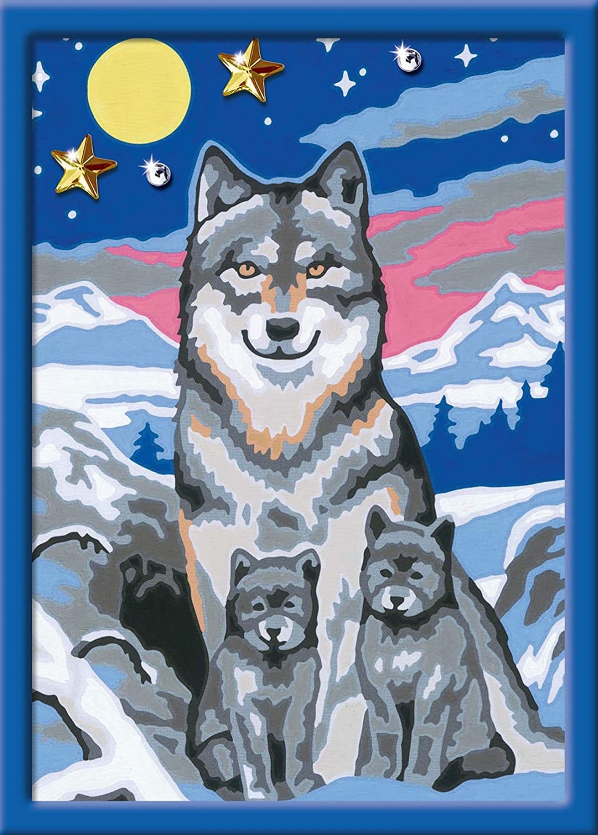 Pictura pe numere. Familie de lupi