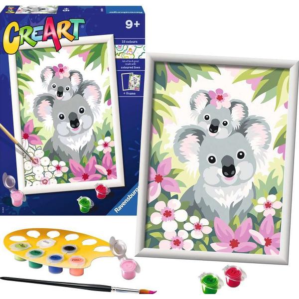 Pictura pe numere. Koala cu pui