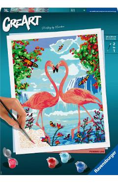 Poza produsului Pictura pe numere. Doi flamingo