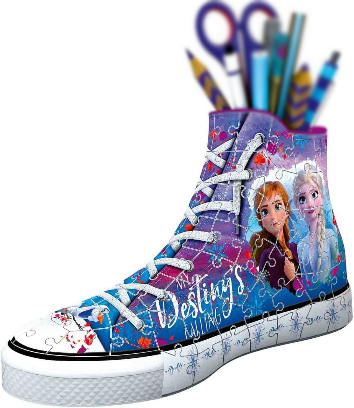Puzzle 3D. Suport pixuri sneaker Frozen