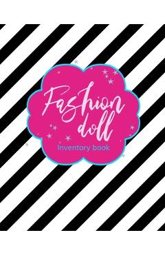 Coperta cărții 'Fashion Doll Inventory Book: Record Your Fabulous Doll Collection Black and White Stripes - Collectors Club Press'