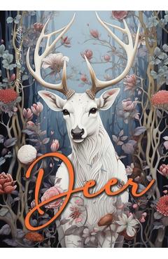 Poza produsului Deer Coloring Book for Adults: Grayscale Deer Coloring Book Fall Autumn Forest Animals Coloring Book for Adults Grayscale Zentangle Deer A4 - Monsoon Publishing