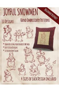 Coperta cărții 'Joyful Snowmen Hand Embroidery Patterns - Stitchx Embroidery'