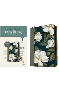 Coperta cărții 'NLT Compact Giant Print Zipper Bible, Filament-Enabled Edition (Leatherlike, Magnolia Sage Green, Indexed, Red Letter)'