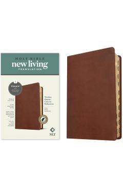 Coperta cărții 'NLT Thinline Center-Column Reference Bible, Filament-Enabled Edition (Leatherlike, Rustic Brown, Indexed, Red Letter) -'