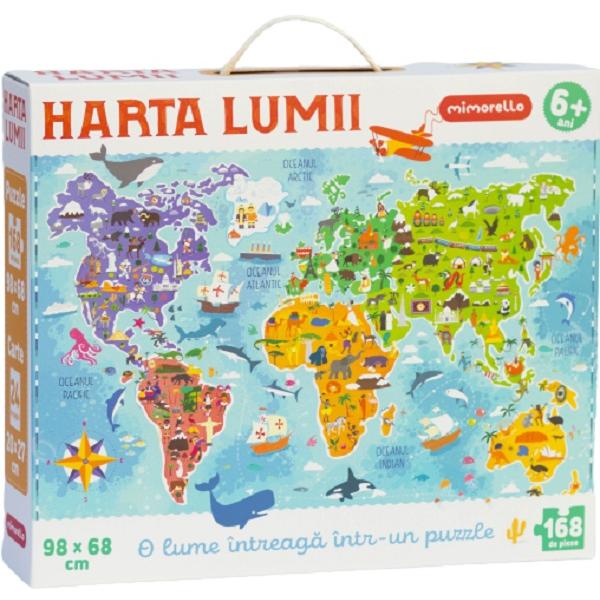 Puzzle 168 piese. Harta lumii