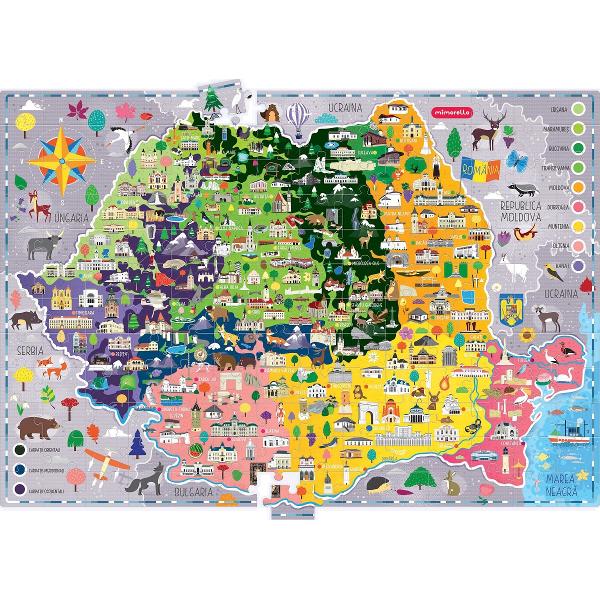 Puzzle 168 piese. Harta Romaniei
