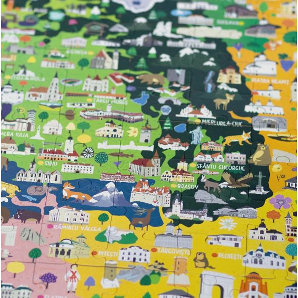 Puzzle 168 piese. Harta Romaniei