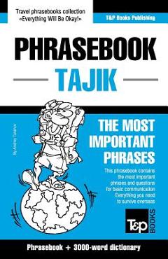 Coperta cărții 'English-Tajik phrasebook and 3000-word topical vocabulary - Andrey Taranov'