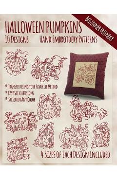 Poza produsului Halloween Pumpkins Hand Embroidery Patterns - Stitchx Embroidery