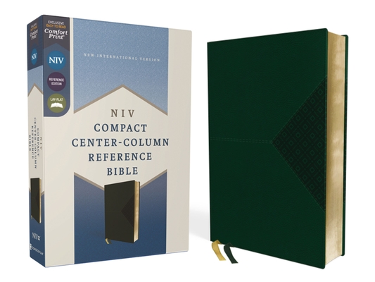 Niv, Compact Center-Column Reference Bible, Leathersoft, Green, Red Letter, Comfort Print - Zondervan