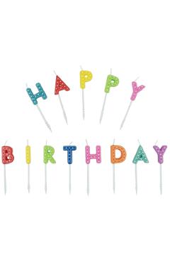 Imaginea produsului 'Set lumanari pentru tort. Happy Birthday'
