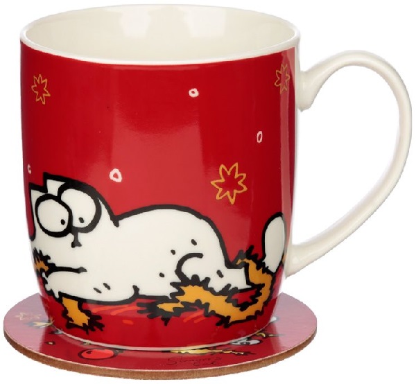 Cana + coaster: Simon's Cat. Christmas
