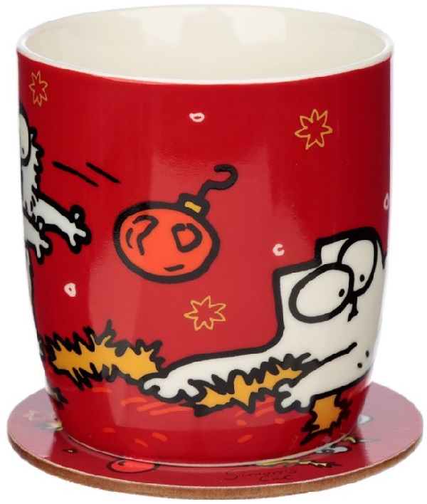 Cana + coaster: Simon's Cat. Christmas