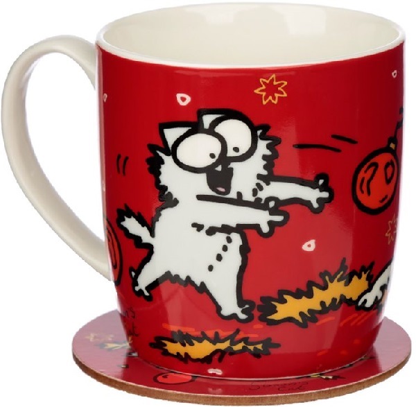 Cana + coaster: Simon's Cat. Christmas