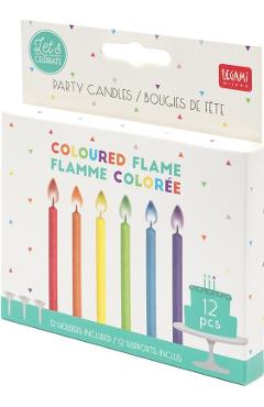 Imaginea produsului 'Set lumanari pentru tort. Party candles with coloured flames'