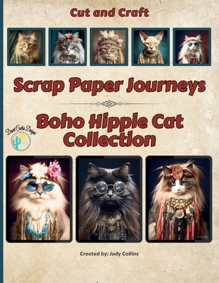 Scrap Paper Journeys - Boho Hippie Cat Collection Cut and Craft - Judy Collins