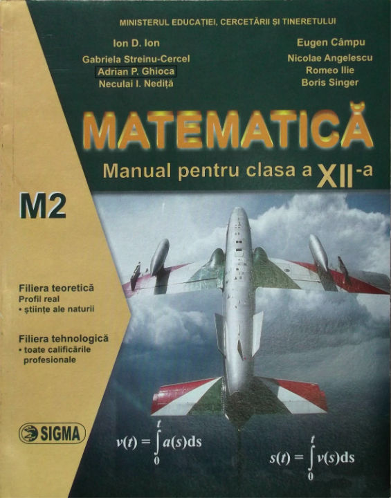 Coperta cărții 'Matematica Cls 12 M2 - Ion D. Ion, Eugen Campu'