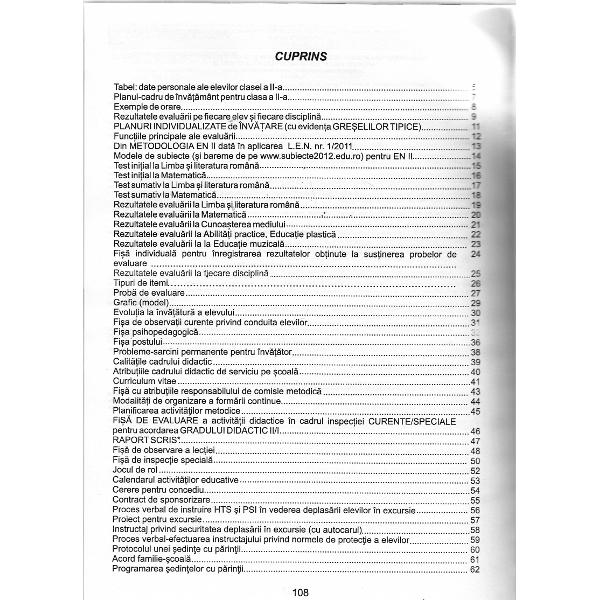 Portofoliul invatatorului cls 2