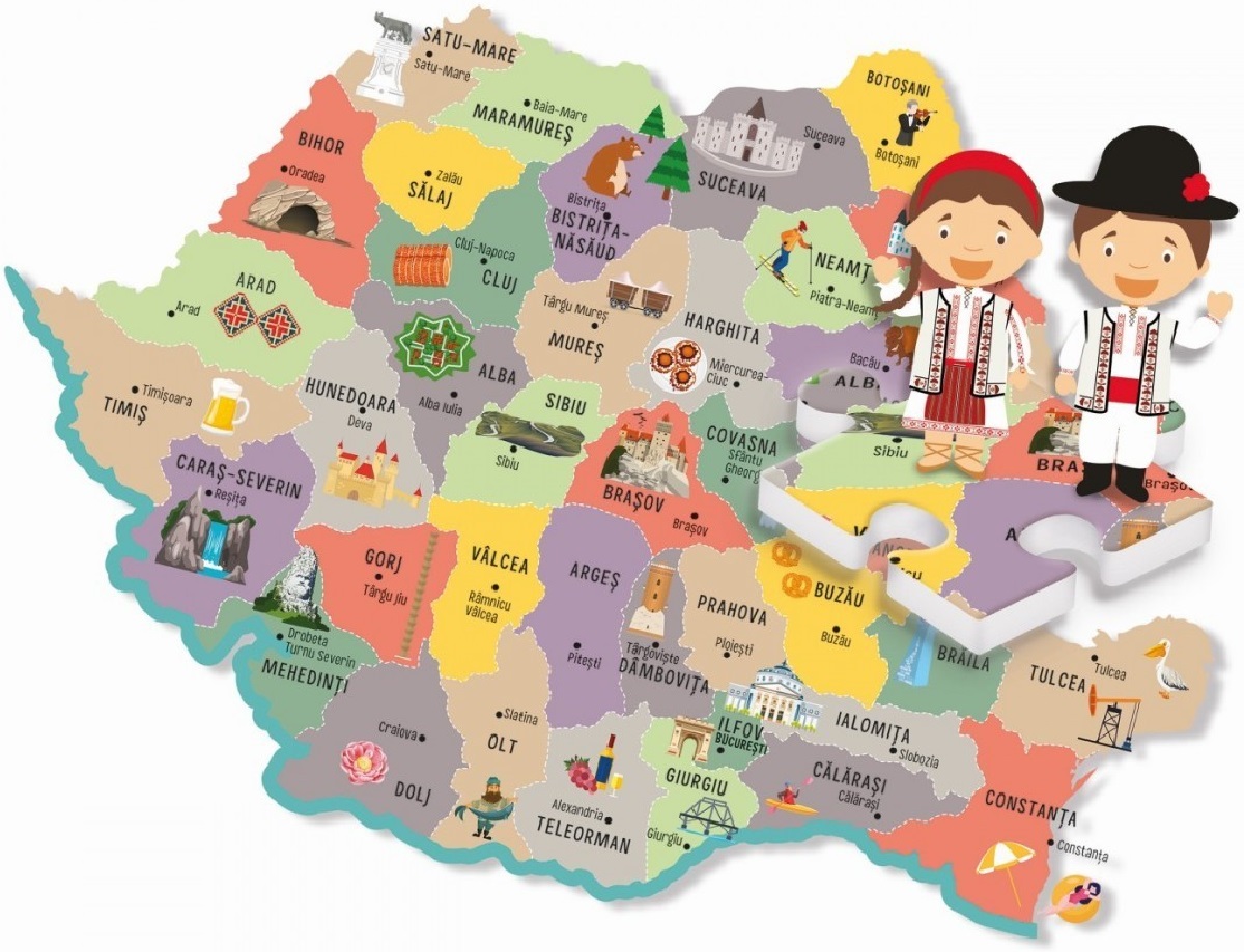Joc educativ Agerino: Sa descoperim Romania. Invatarea geografiei