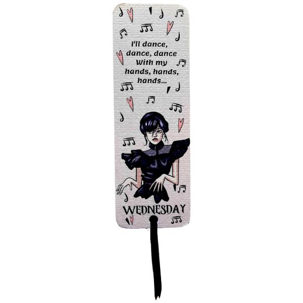 Semn de carte accesorizat snur: Wednesday Addams