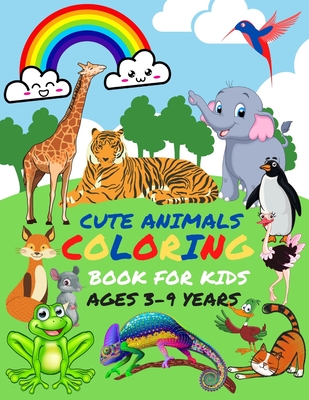 Cute Animals Coloring Book for Kids Ages 3-9 Years: Simple and large design 12 in 1 awesome animals preschool coloring book for toddler and great gift - Maxx Press