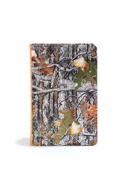 Coperta cărții 'CSB Sportsman's Bible: Large Print Personal Size Edition, Mothwing Camouflage Leathertouch - Csb Bibles By Holman'