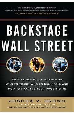 Coperta cărții 'Backstage Wall Street (Pb) - Joshua Brown'